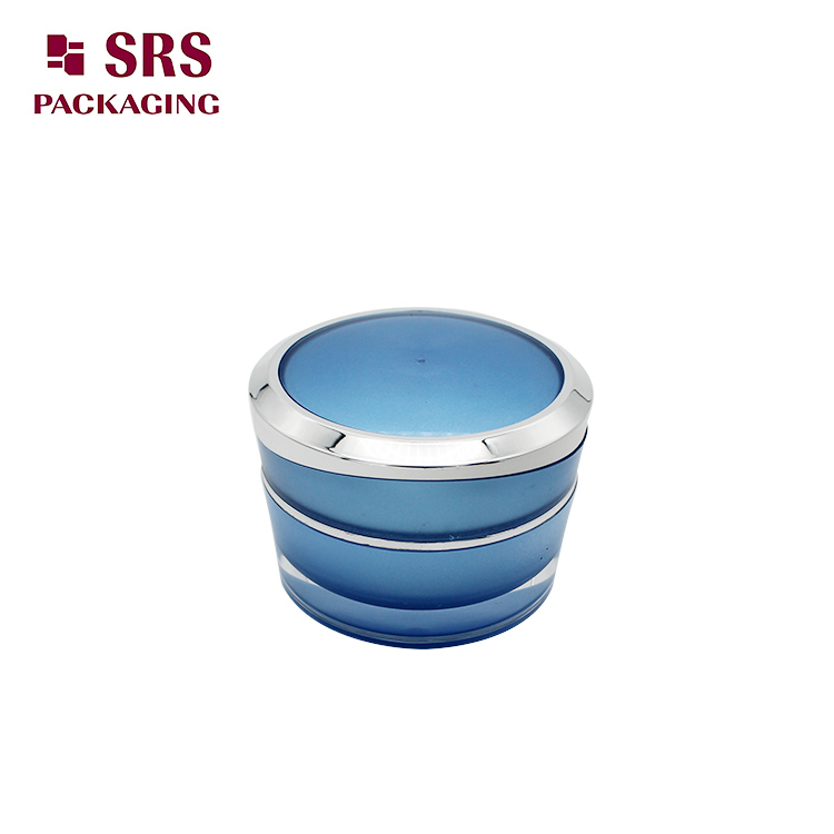 J031 SRS Acrylic Face Cream Blue Color Cosmetic Jar 30g